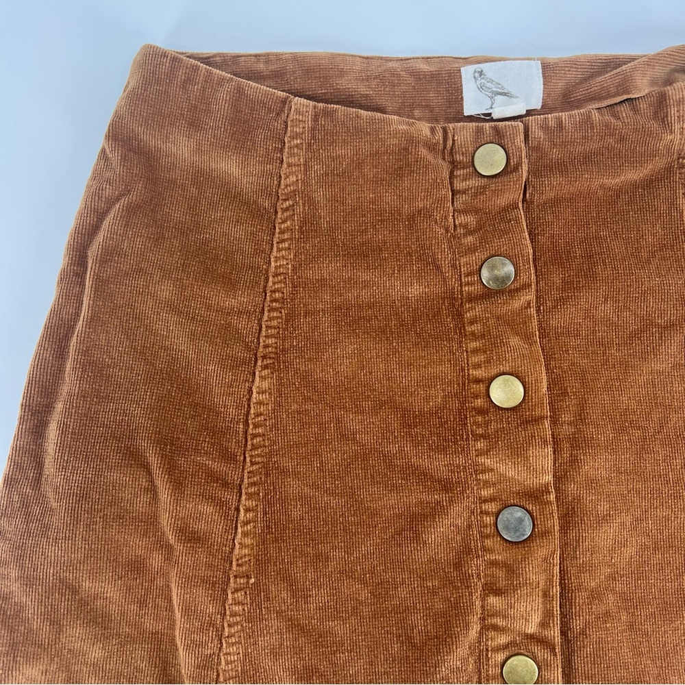 Anthropologie White Crow Corduroy Button-Front Mini Skirt Size M - Picture 3 of 8